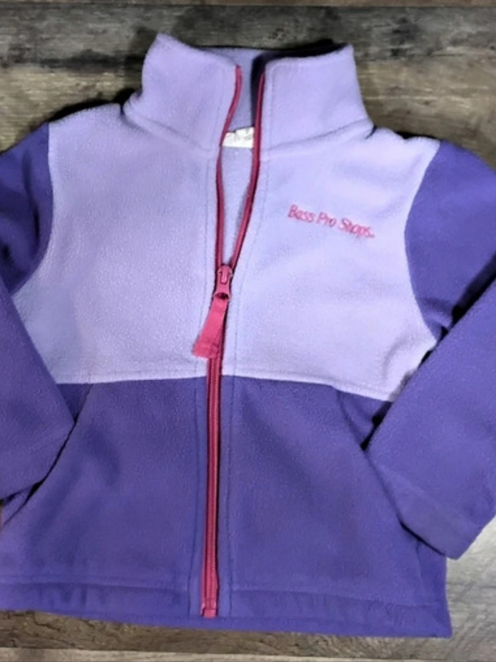 Bass Pro Shops Toddler Fleece Full-Zip Jacket Girls 2T Purple & Pink
